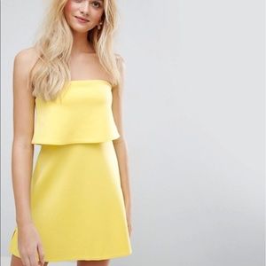 ASOS yellow tube top dress